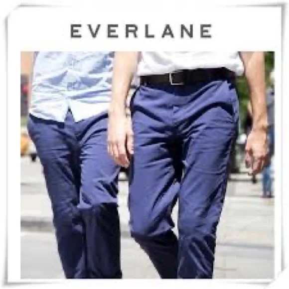 Everlane great Elastane/cotton blend bluish pants. So comfy and flattering. - Picture 1 of 15